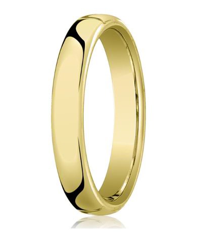 Comfort-fit 14K Yellow Gold Wedding Band with Nouveau-fit Polished