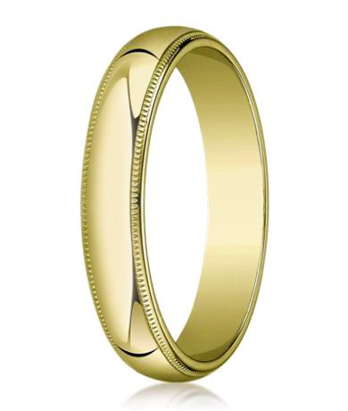 Mens gold milgrain deals wedding bands