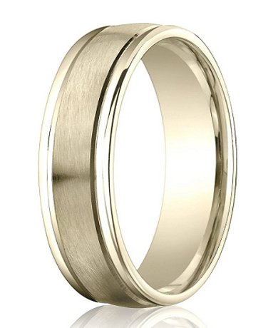 Classic gold wedding band, comfort fit ring, 4 mm width